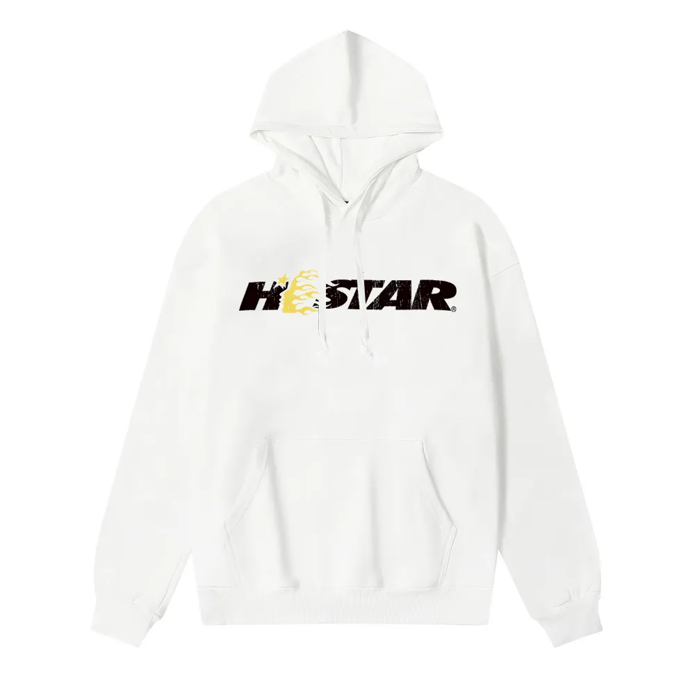9922# P196 Ins American hip-hop trendy brand hellstar letter printed high street loose hooded pullover sweatshirt for men and women Color: Black White Size: S M L XL