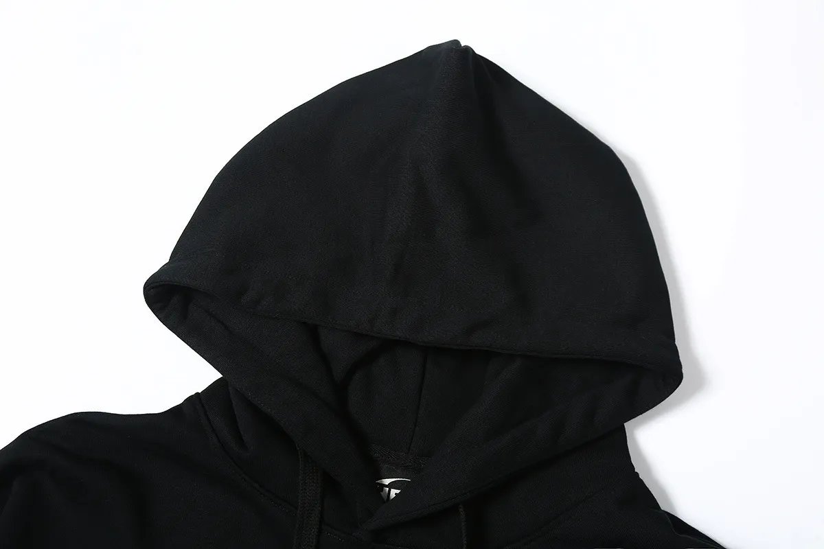9922# P196 Ins American hip-hop trendy brand hellstar letter printed high street loose hooded pullover sweatshirt for men and women Color: Black White Size: S M L XL
