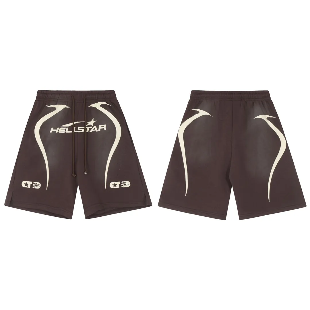 P150 New Brown Hellstar WARM UP SHORTS High Quality Spray Horse Shorts New Hot Beauty Trend Hellstar!  Standard beauty and trendy workmanship, original customization (fabric, pattern, printing, hang tag, main mark, etc.), exaggerated style, explosive style, dare to break through tradition, bring adventurous new fashion experience!   YoungBoy, the most popular rapper in the youth circle, has shot a lot of models for him, and celebrities such as Dababy and Swae Lee frequently get dressed!  Color: WHITE, RED, GREEN, Darkest Navy, BLACK, Brown Size: S, M, L, XL