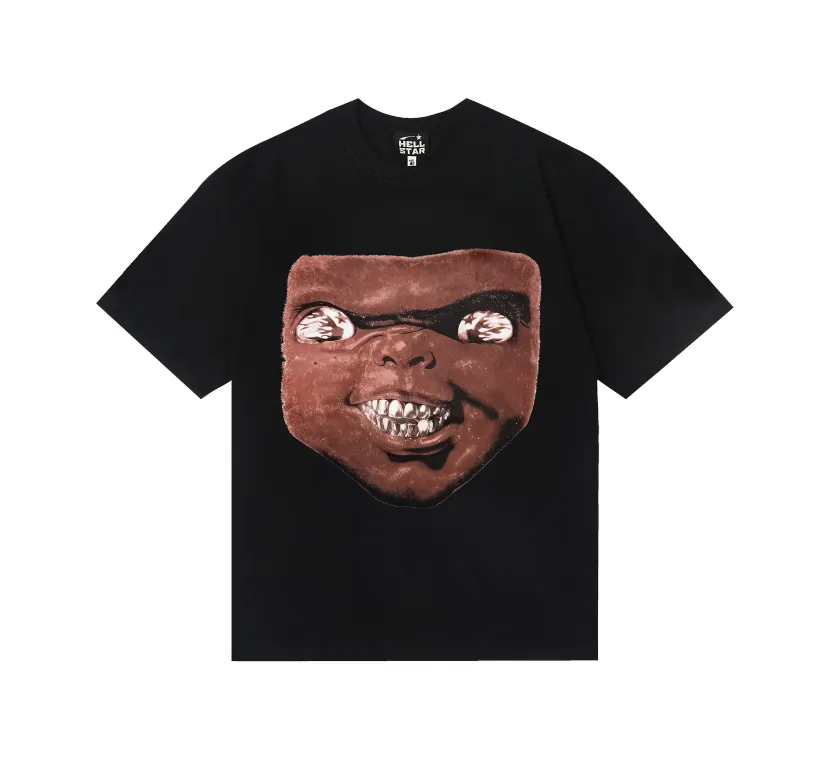 6761# P112 Hellstar American fashion high street pure cotton loose short-sleeved T-shirt Color: White Black Size: S M L XL