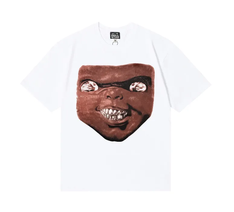 6761# P112 Hellstar American fashion high street pure cotton loose short-sleeved T-shirt Color: White Black Size: S M L XL