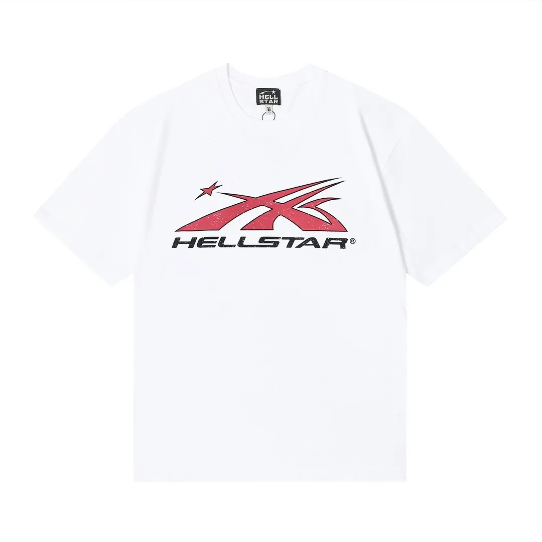 6654# P112 Hellstar American fashion high street pure cotton loose short-sleeved T-shirt Color: White Black Size: S M L XL