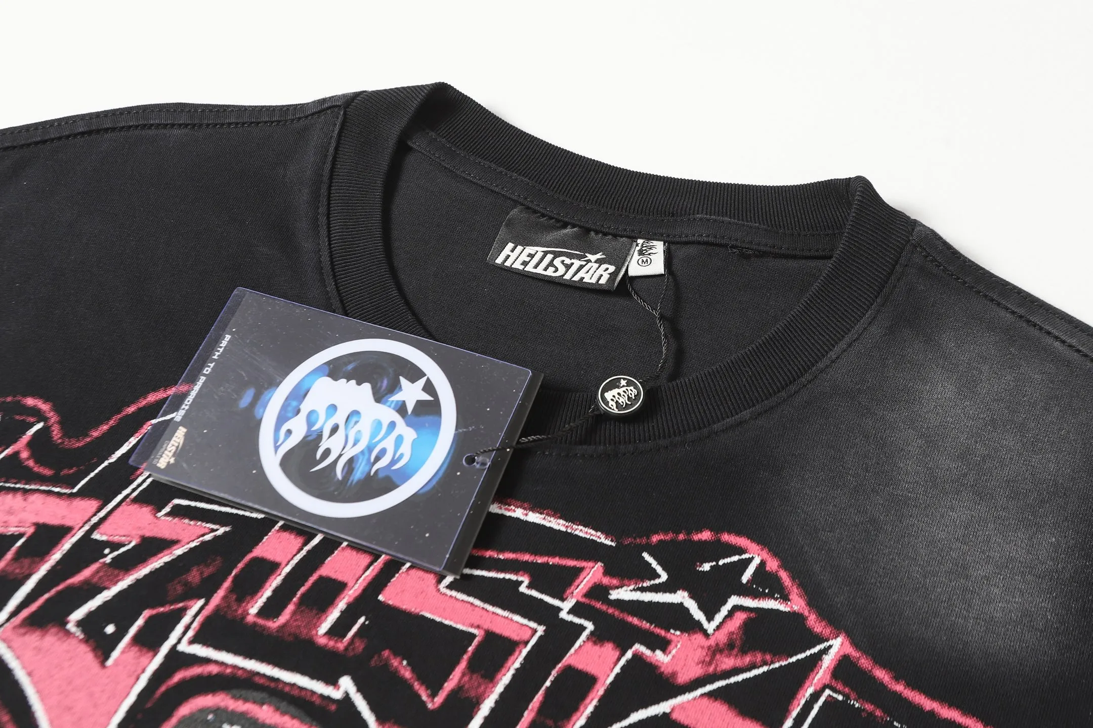 P124 Hellstar Hellstar Cross-border European and American style street fashion brand pure cotton T-shirt Fabric (fabric): 32 counts 250g washed combed double yarn pure cotton Size (size): S-M- L- X L Color (colour): Washed black (spray Ma Liu)