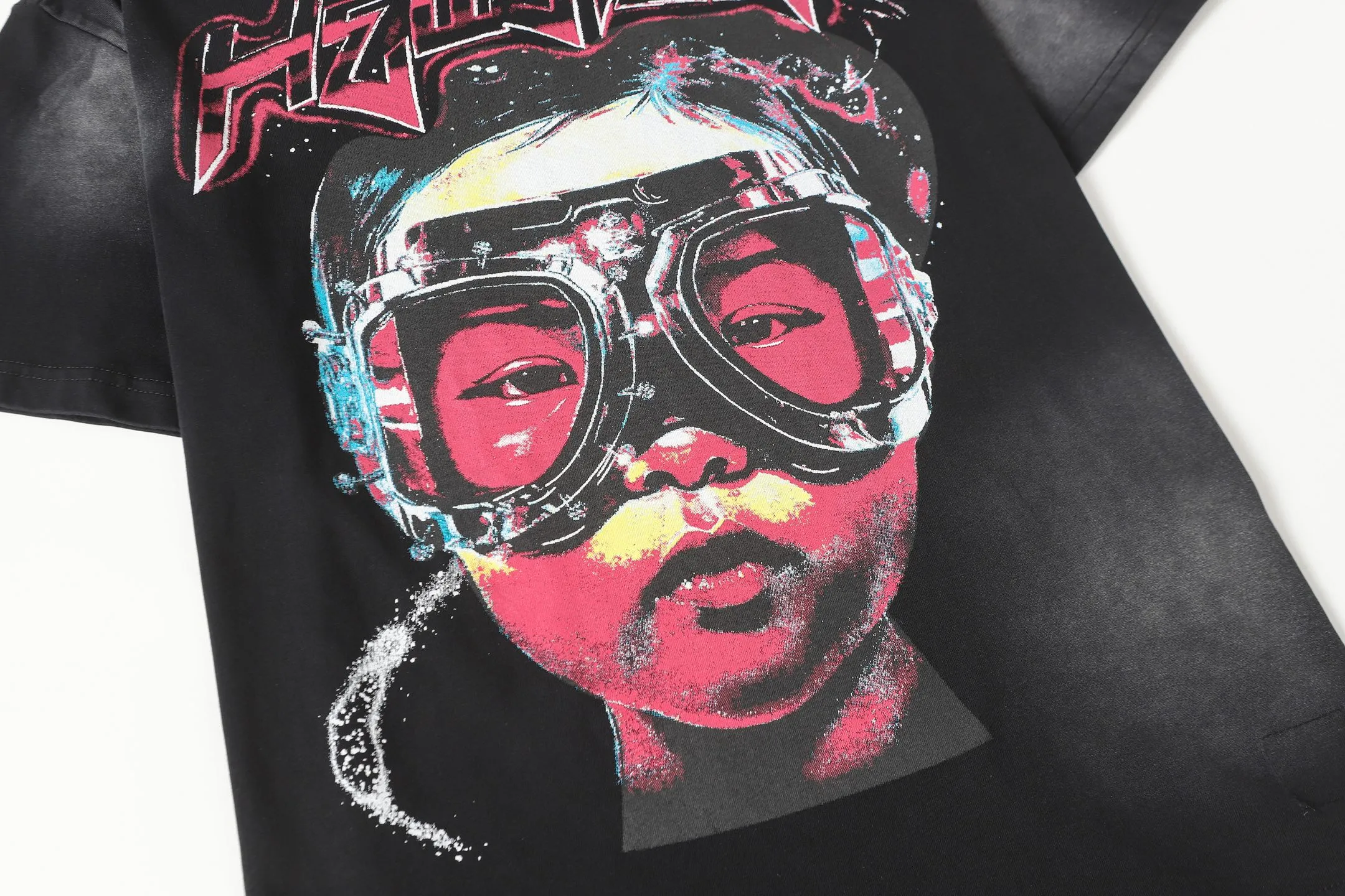 P124 Hellstar Hellstar Cross-border European and American style street fashion brand pure cotton T-shirt Fabric (fabric): 32 counts 250g washed combed double yarn pure cotton Size (size): S-M- L- X L Color (colour): Washed black (spray Ma Liu)