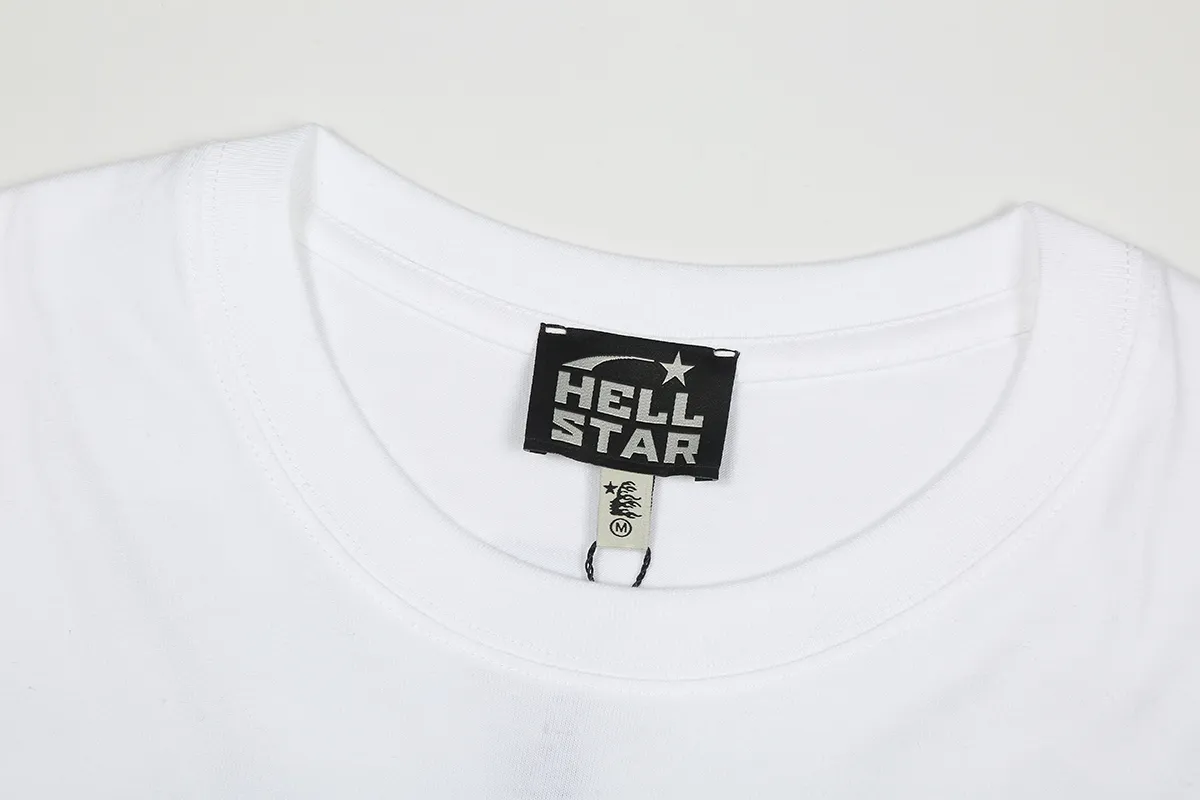 6683# P112 Hellstar American fashion high street pure cotton loose short-sleeved T-shirt Color: White Black Red Size: S M L XL