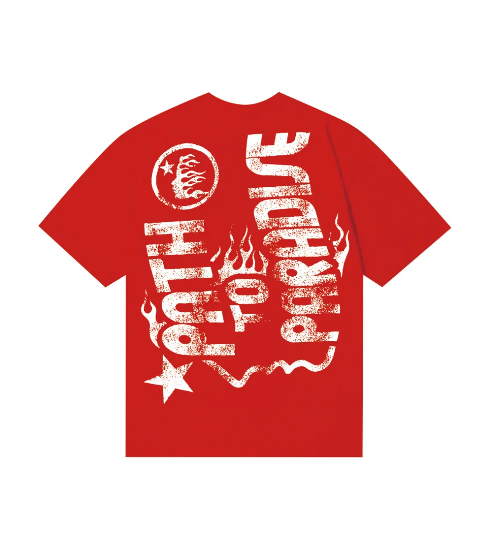 6683# P112 Hellstar American fashion high street pure cotton loose short-sleeved T-shirt Color: White Black Red Size: S M L XL