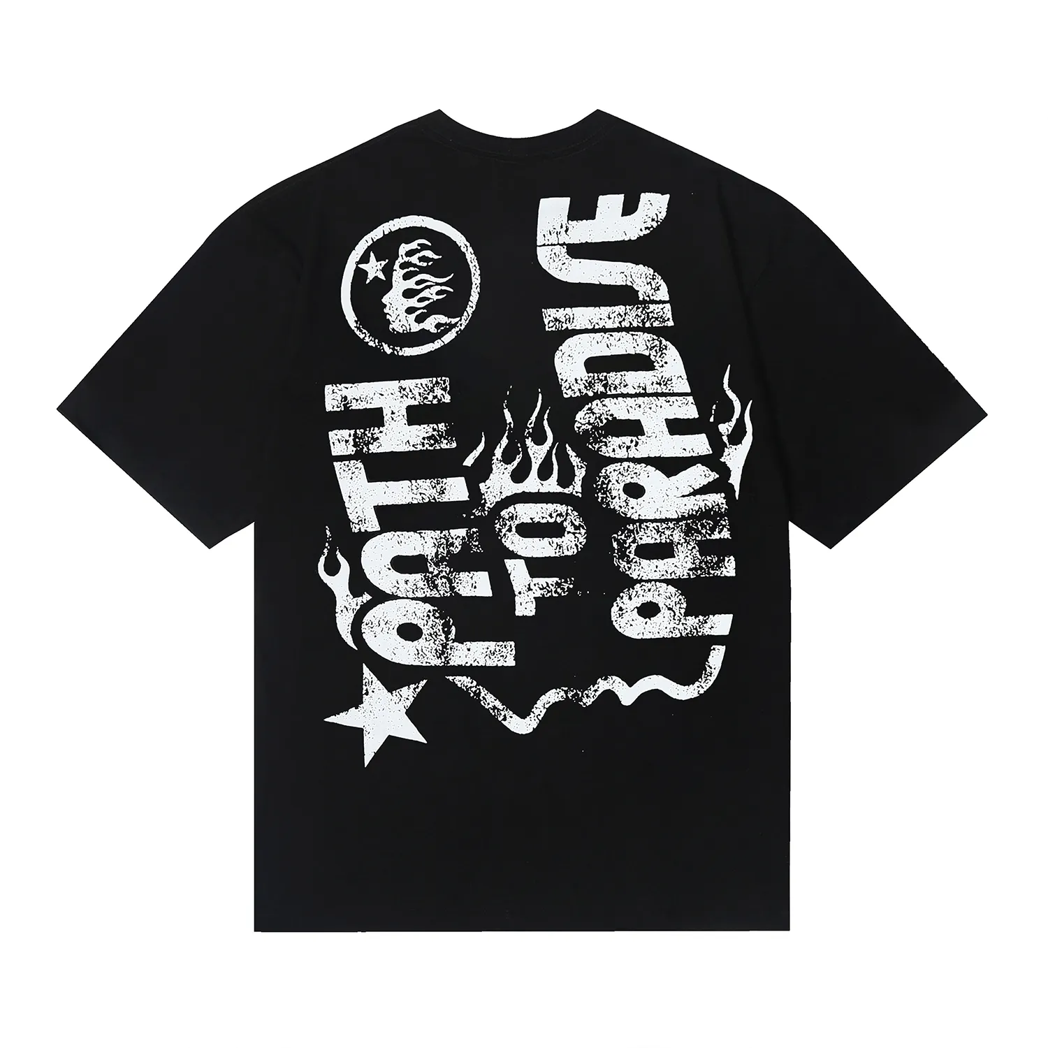 6683# P112 Hellstar American fashion high street pure cotton loose short-sleeved T-shirt Color: White Black Red Size: S M L XL