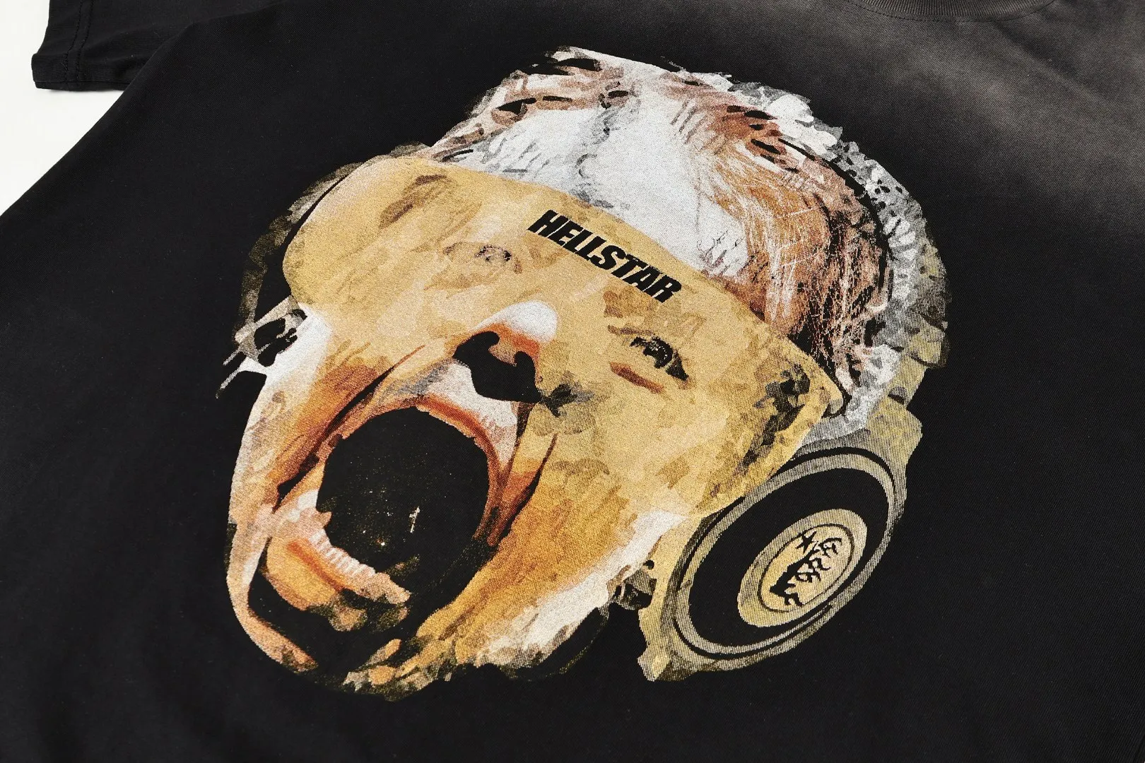 P124 Real-stock high-definition Hellstar Cross-border European and American style street brand pure cotton T-shirt Fabric (fabric): 32 pieces of 250g washed combed double yarn pure cotton Size (size): S-M- L- X L Color (colour): Washed black 👉