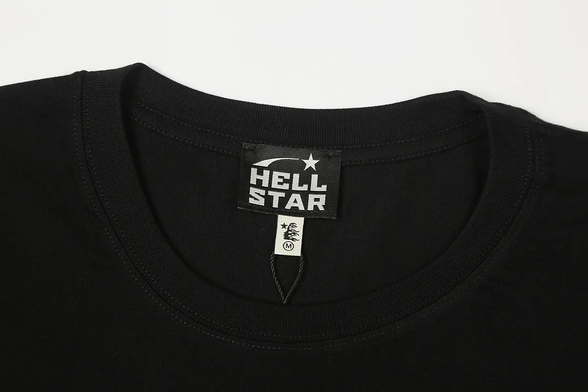 6701# P112 Hellstar American fashion high street pure cotton loose short-sleeved T-shirt Color: White Black Size: S M L XL