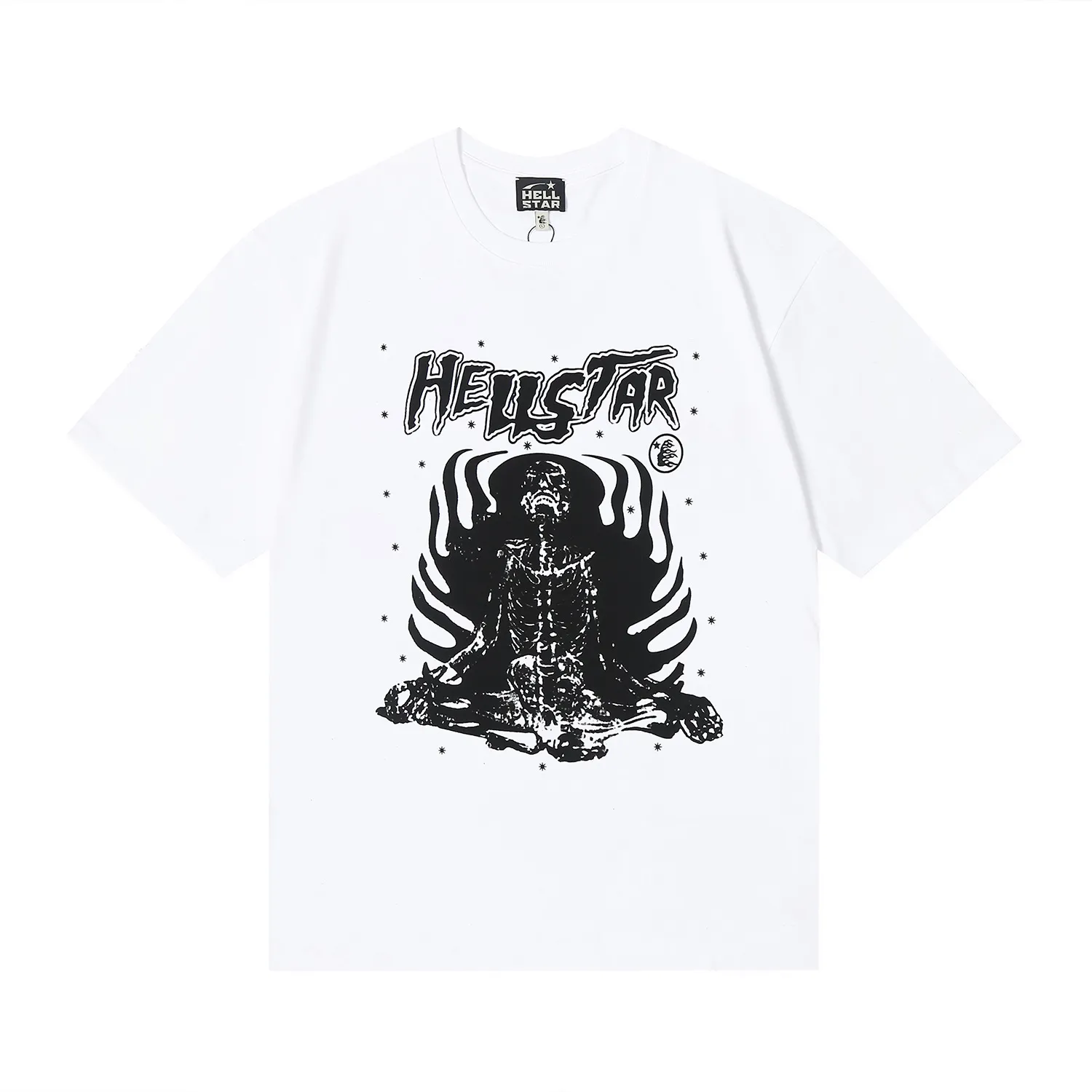 6671# P116 Hellstar American fashion high street pure cotton loose short-sleeved T-shirt Color: White Black Gray Size: S M L XL