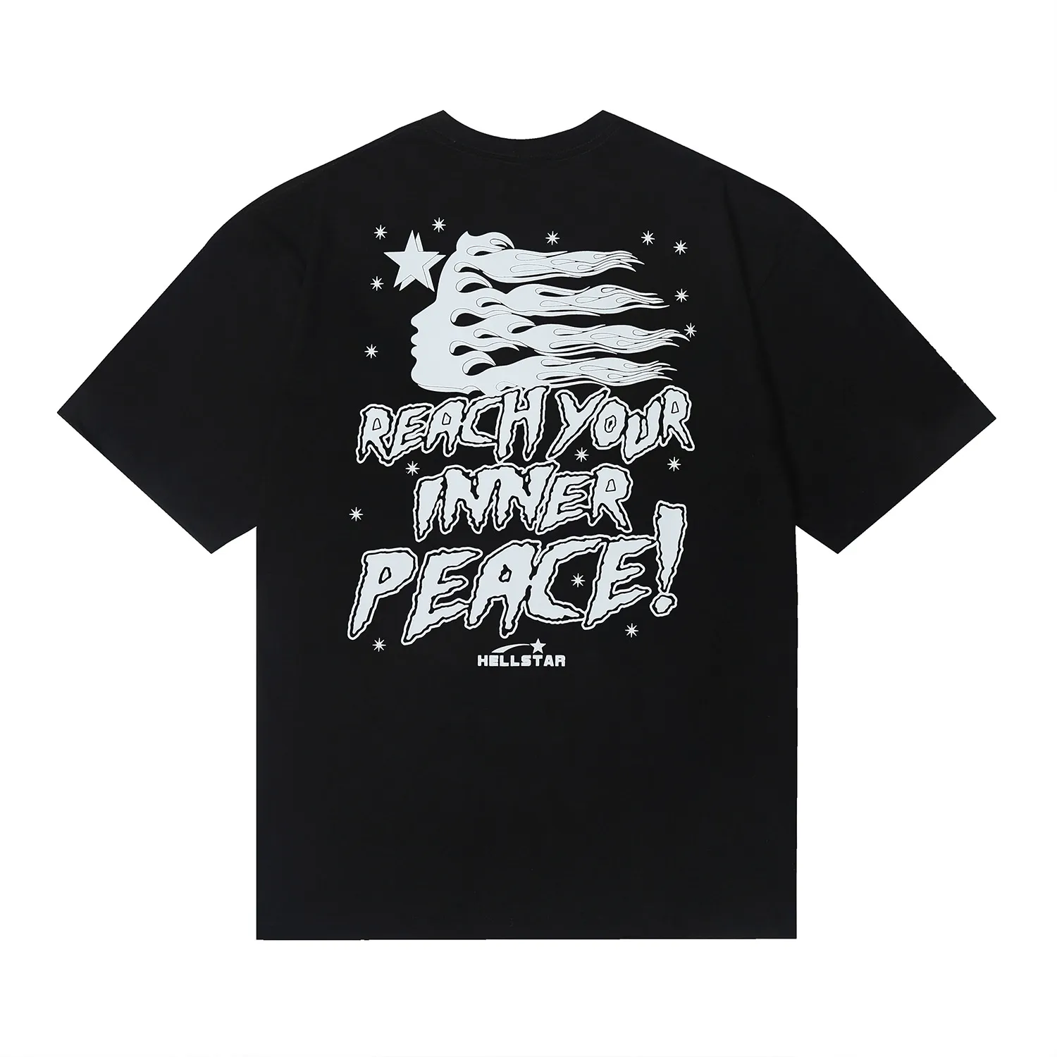 6671# P116 Hellstar American fashion high street pure cotton loose short-sleeved T-shirt Color: White Black Gray Size: S M L XL