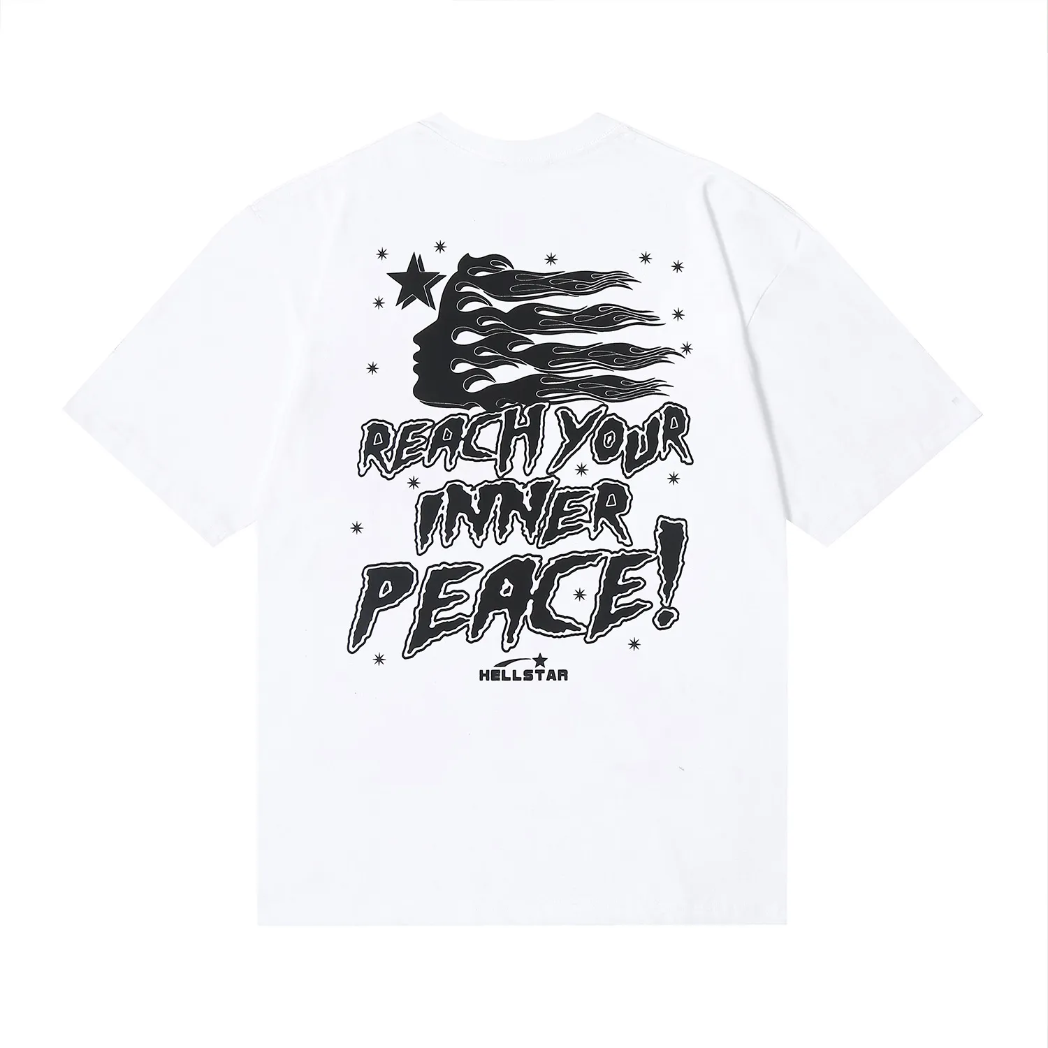 6671# P116 Hellstar American fashion high street pure cotton loose short-sleeved T-shirt Color: White Black Gray Size: S M L XL