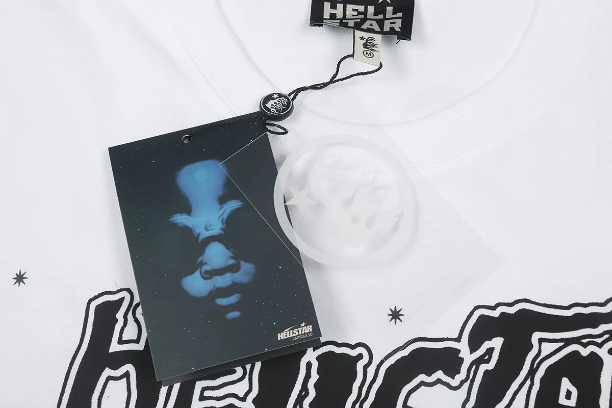 6671# P116 Hellstar American fashion high street pure cotton loose short-sleeved T-shirt Color: White Black Gray Size: S M L XL