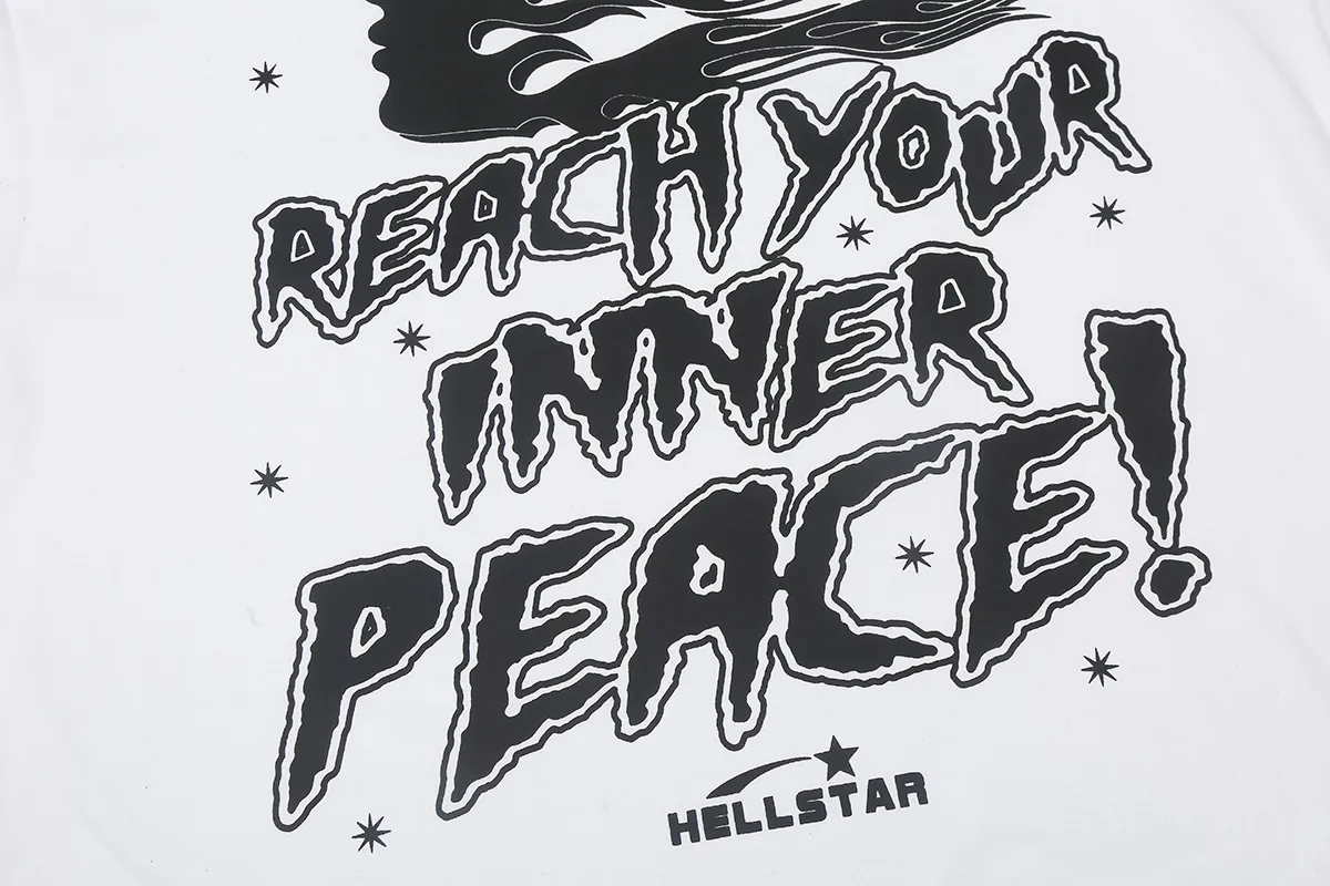 6671# P116 Hellstar American fashion high street pure cotton loose short-sleeved T-shirt Color: White Black Gray Size: S M L XL