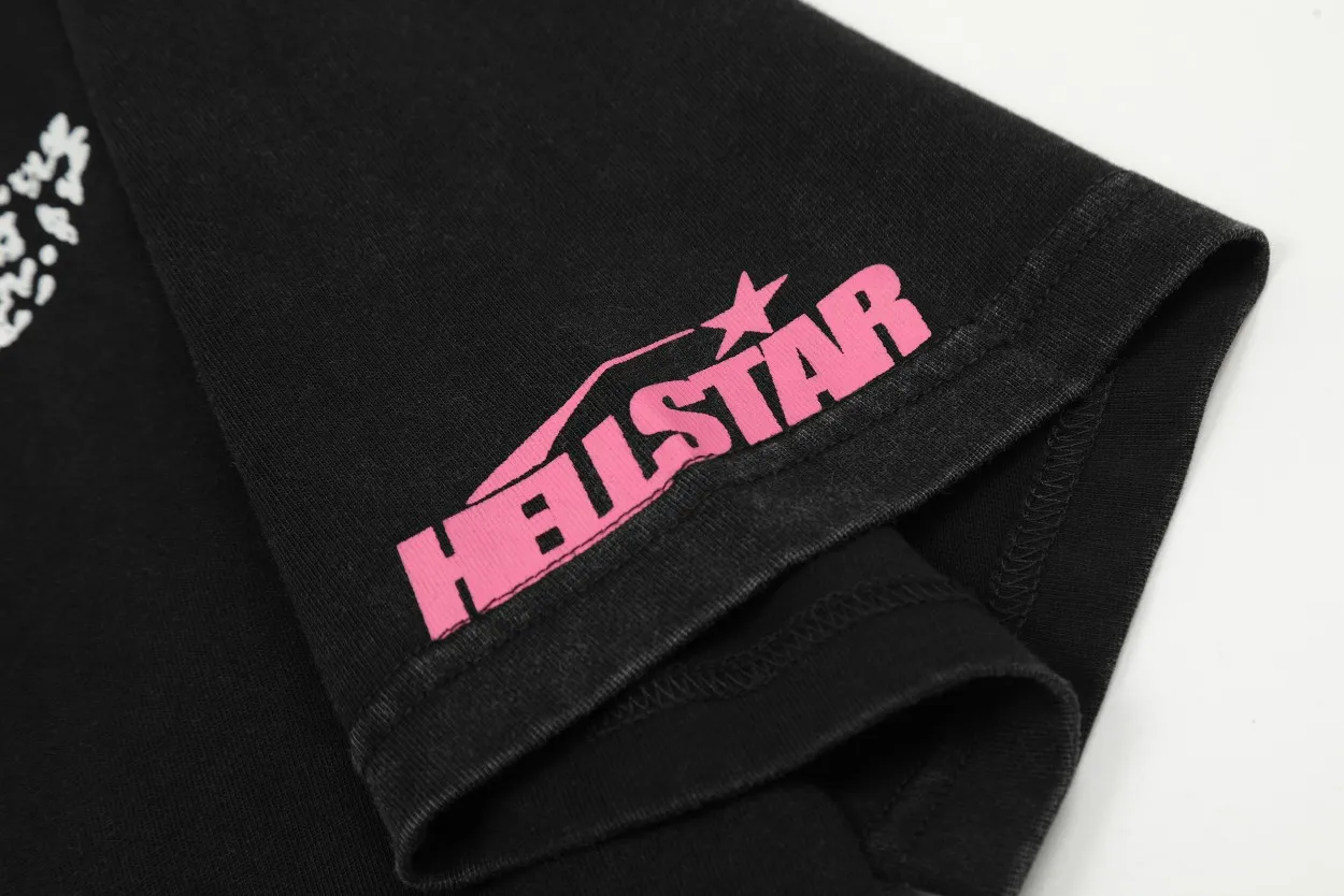 P126 Hellstar Studios QR Christ Short Sleeve Tee Shirt Washed Vintage Black Hellstar washed and distressed high-quality short-sleeved T-shirt The new hot beauty trend Hellstar! Standard beauty and trendy workmanship, original customization (fabric, pattern, printing, hang tag, main mark, etc.), exaggerated style, explosive style, dare to break through tradition, bring adventurous new fashion experience!  YoungBoy, the most popular rapper in the youth circle, has shot a lot of models for him, and celebrities such as Dababy and Swae Lee frequently get dressed!  color: Vintage Black (washed black) size: S, M, L, XL