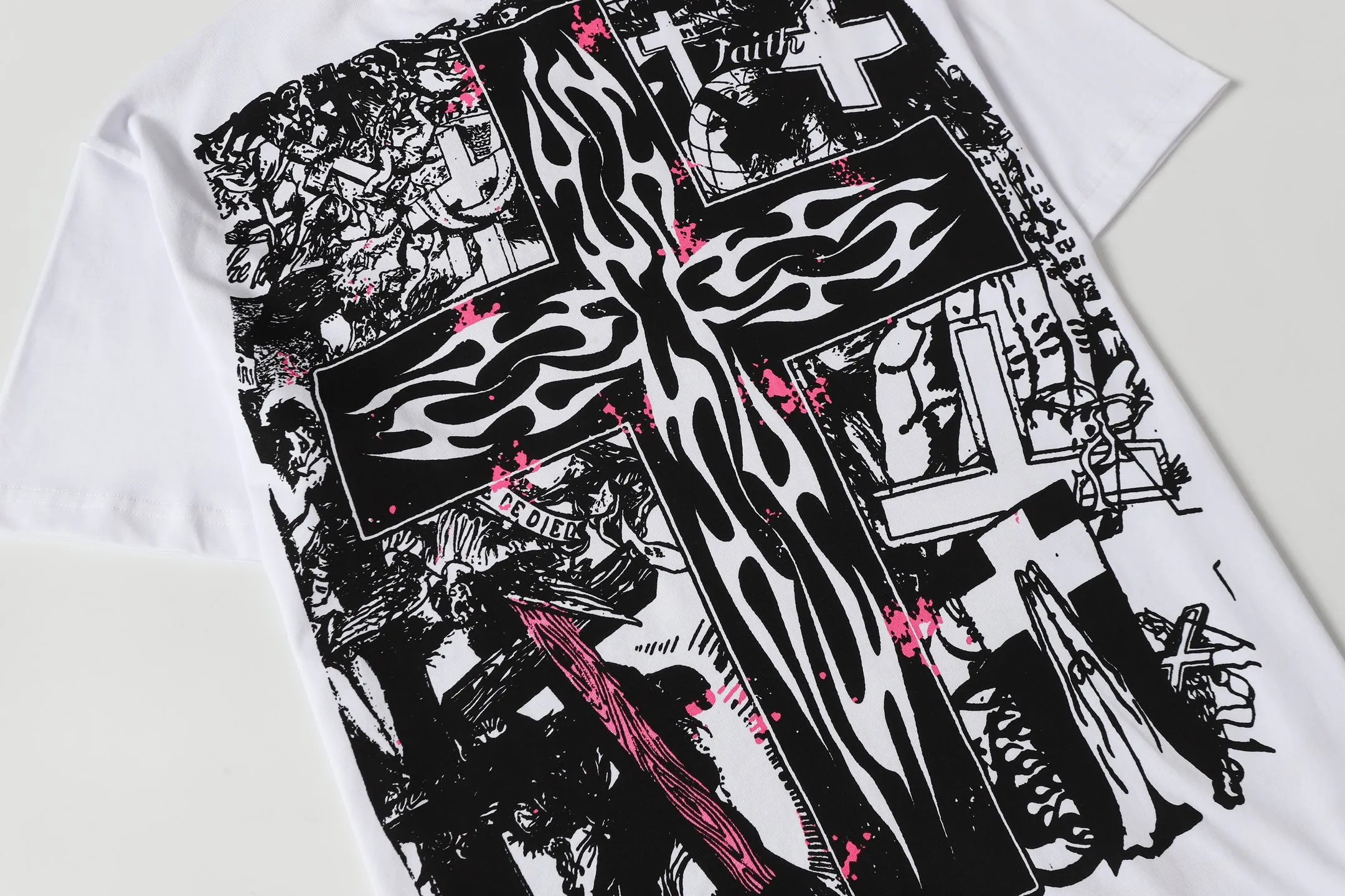 P108 Real-stock Hellstar Cross-border European and American style, street fashion brand pure cotton T-shirt Fabric (fabric): 32 pieces of 240g heavy combed double yarn pure cotton Size (size): S-M- L- X L Color (colour): white