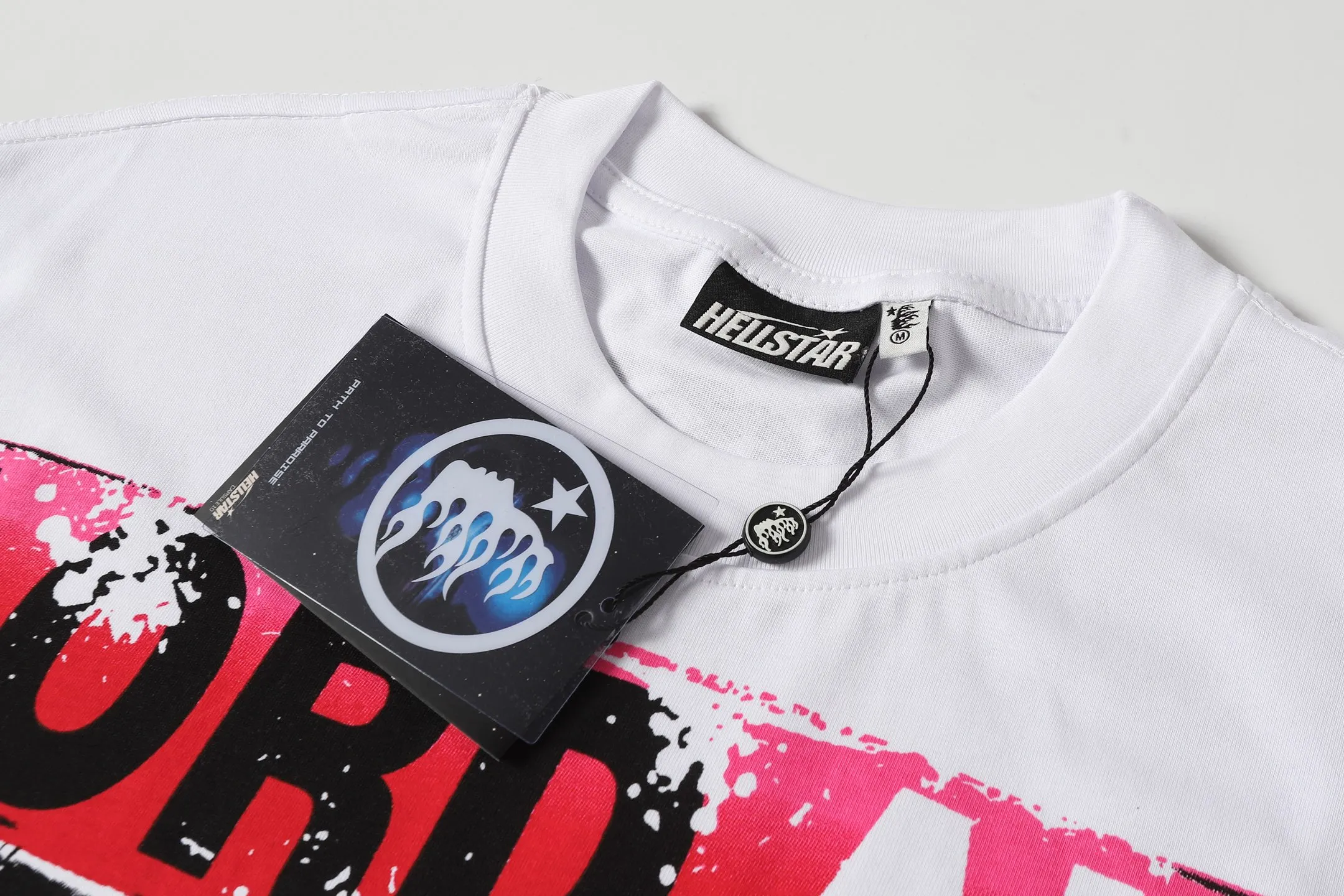 P108 Real-stock Hellstar Cross-border European and American style, street fashion brand pure cotton T-shirt Fabric (fabric): 32 pieces of 240g heavy combed double yarn pure cotton Size (size): S-M- L- X L Color (colour): white