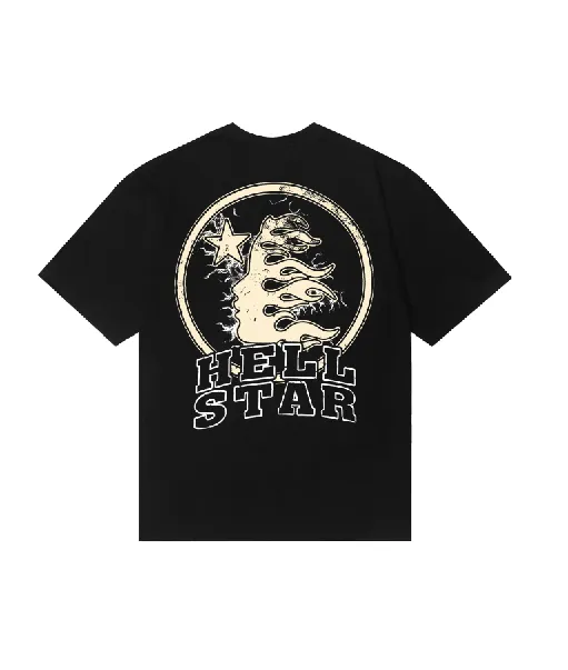 6813# P116 Hellstar American fashion high street pure cotton loose short-sleeved T-shirt Color: Black Size: S M L XL