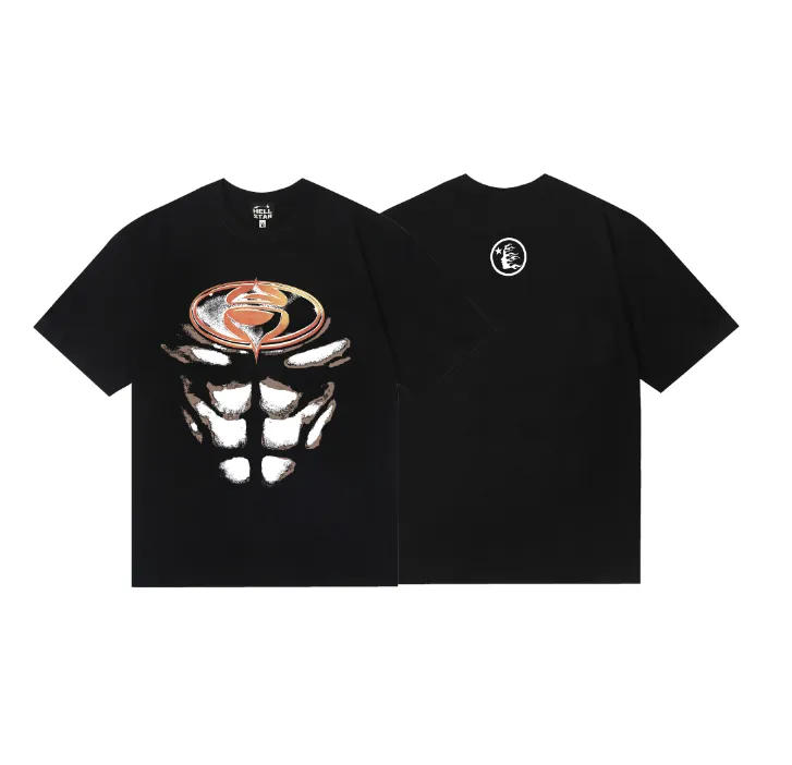 6780# P108 Hellstar American fashion high street pure cotton loose short-sleeved T-shirt Color: Black Size: S M L XL