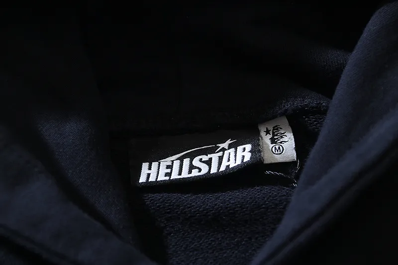 P216 Washed black Real shot Hellstar Washed distressed terry high street retro hooded sweatshirt Fabric 380g pure cotton terry cloth Color: Washed black Size: S M L XL