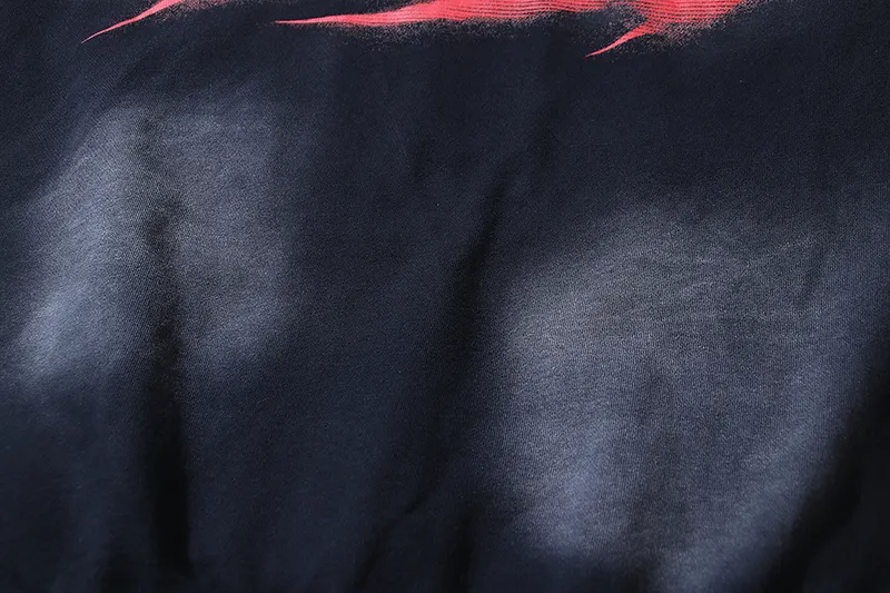P216 Washed black Real shot Hellstar Washed distressed terry high street retro hooded sweatshirt Fabric 380g pure cotton terry cloth Color: Washed black Size: S M L XL