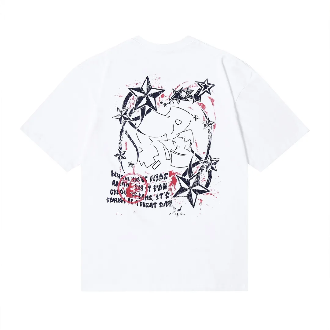 6630# P112 Hellstar American fashion high street pure cotton loose short-sleeved T-shirt Color: White Black Apricot Code Number: S M L XL