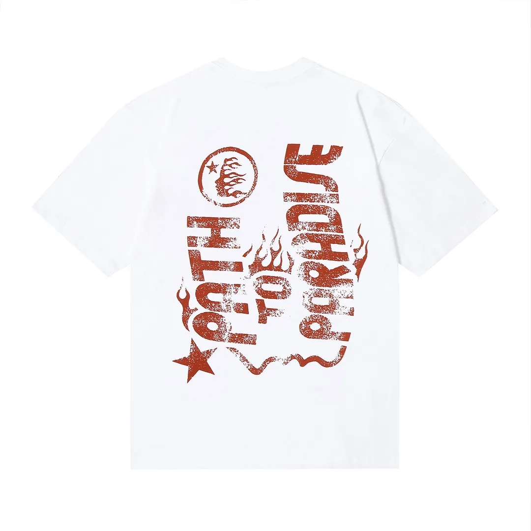 6620# P116 Hellstar American fashion high street pure cotton loose short-sleeved T-shirt Color: White Black Size: S M L XL