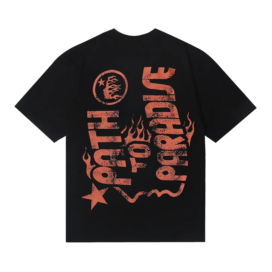 6620# P116 Hellstar American fashion high street pure cotton loose short-sleeved T-shirt Color: White Black Size: S M L XL