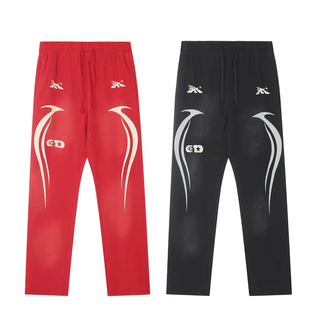 P210 Hellstar Sports Sweatpants Jet Black Red pure cotton terry washed distressed sweatpants color (color): Vintage Black (washed black), Vintage Red (washed red) Size (size): S, M, L, XL