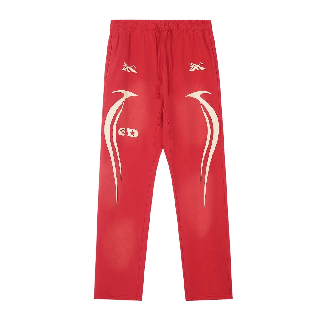 P210 Hellstar Sports Sweatpants Jet Black Red pure cotton terry washed distressed sweatpants color (color): Vintage Black (washed black), Vintage Red (washed red) Size (size): S, M, L, XL