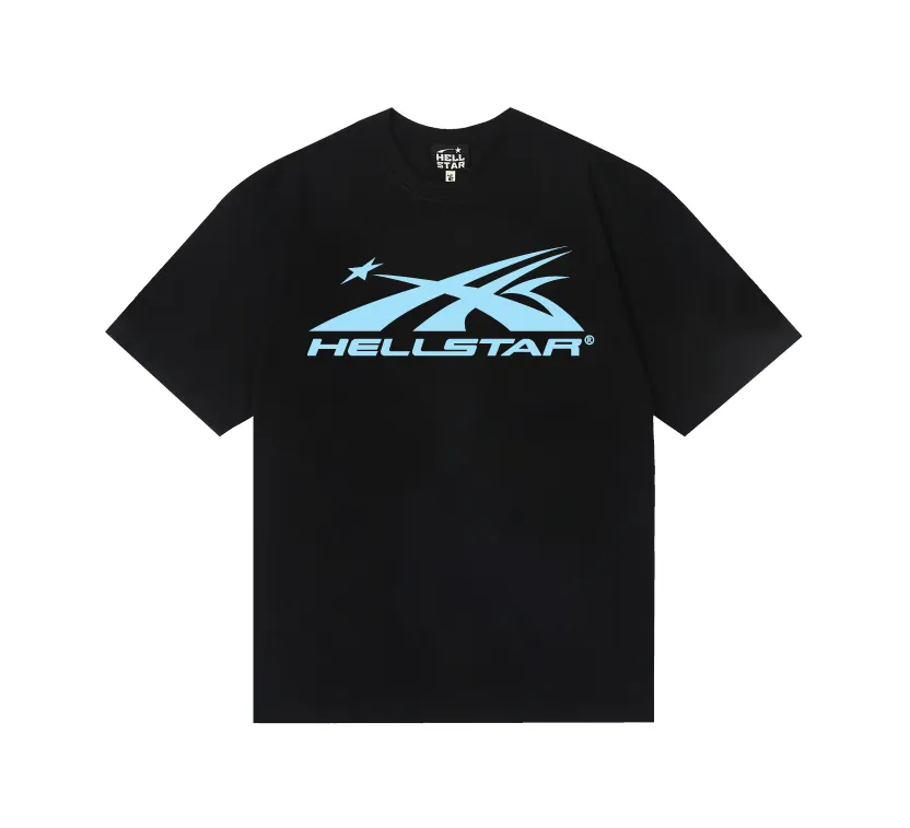 6802# P112 Hellstar American fashion high street pure cotton loose short-sleeved T-shirt Color: White Black Size: S M L XL