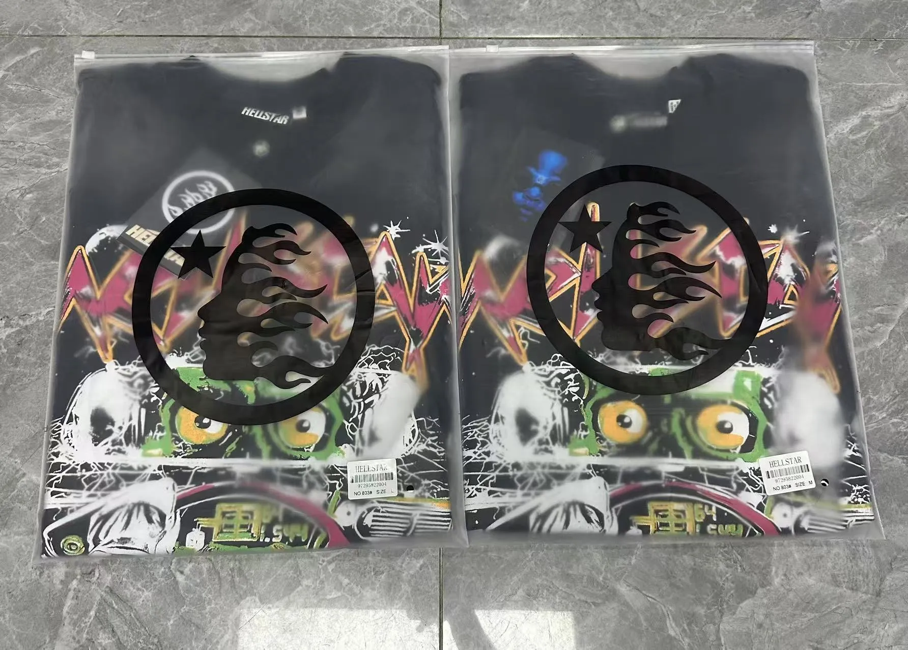 P124 Hellstar Hellstar Cross-border European and American style street fashion brand pure cotton T-shirt Fabric (fabric): 32 counts 250g washed combed double yarn pure cotton Size (size): S-M- L- X L Color (colour): Washed black (spray Ma Liu)