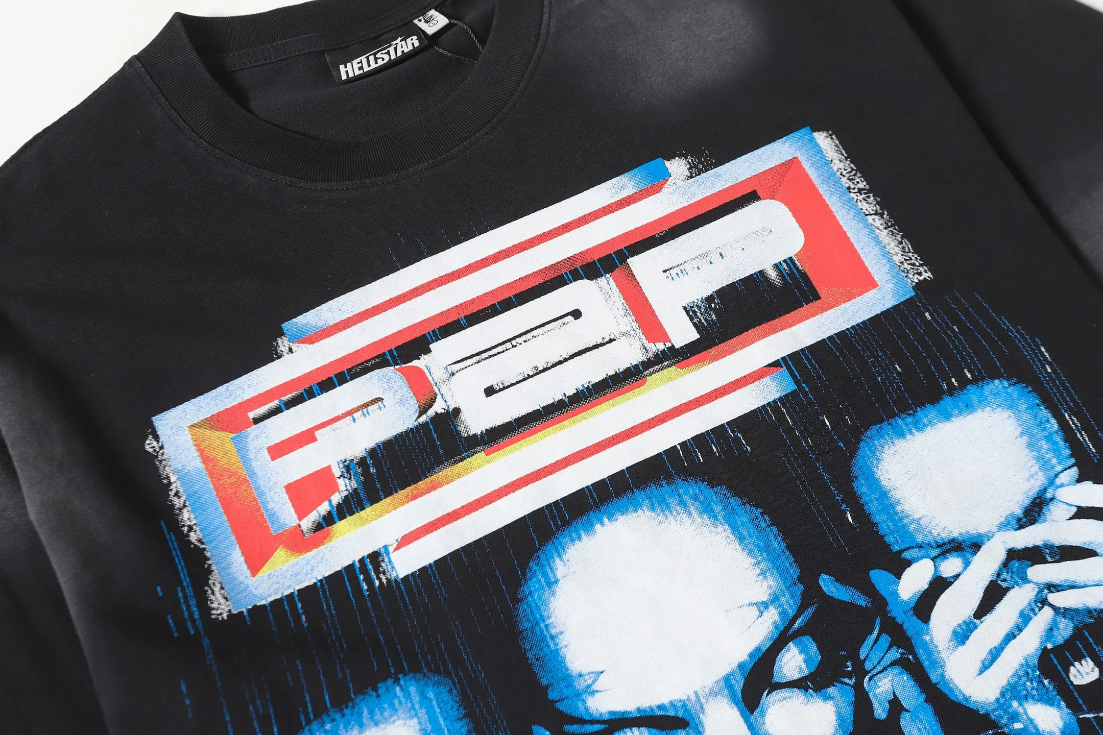 P124 Hellstar Hellstar Cross-border European and American style street fashion brand pure cotton T-shirt Fabric (fabric): 32 counts 250g washed combed double yarn pure cotton Size (size): S-M- L- X L Color (colour): Washed black (spray Ma Liu)