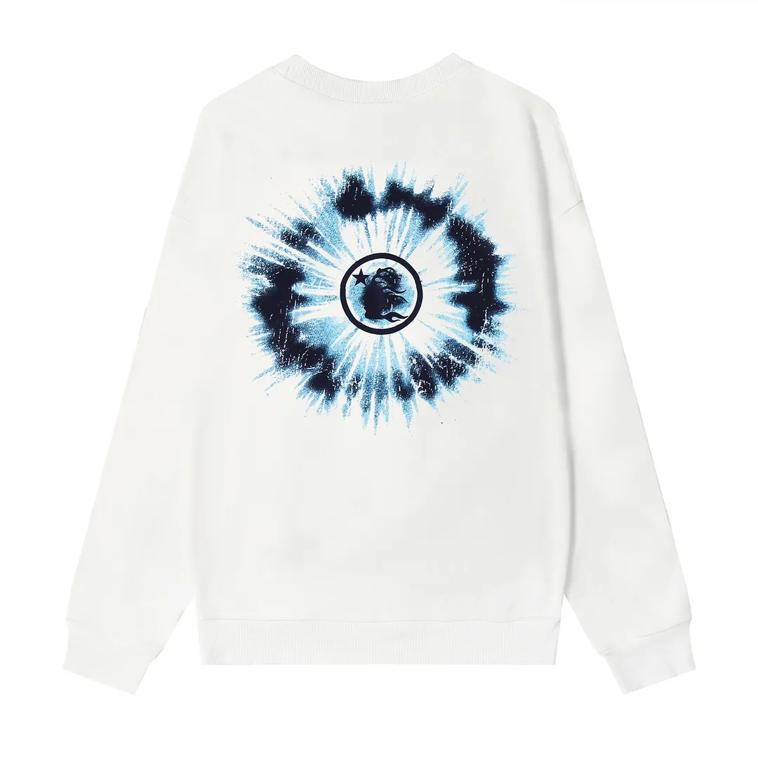 8821# P160 Hellstar high-quality Hellstar American trendy printed cotton terry crew neck sweatshirt Color: White Black Size: S M L XL