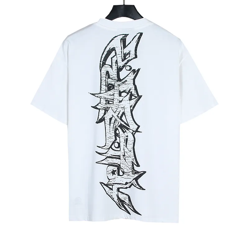 P110 5608# Real shot Hellstar Meichao high street pure cotton loose short-sleeved T-shirt Fabric: 240g 32 count fine cotton double yarn pure cotton Color: White Size: S M L XL