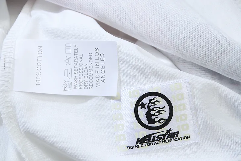 P110 5608# Real shot Hellstar Meichao high street pure cotton loose short-sleeved T-shirt Fabric: 240g 32 count fine cotton double yarn pure cotton Color: White Size: S M L XL