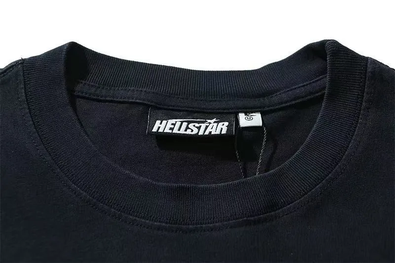 P124 Hellstar Hellstar Cross-border European and American style street fashion brand pure cotton T-shirt Fabric (fabric): 32 counts 250g washed combed double yarn pure cotton Size (size): S-M- L- X L Color (colour): Washed black (spray Ma Liu)