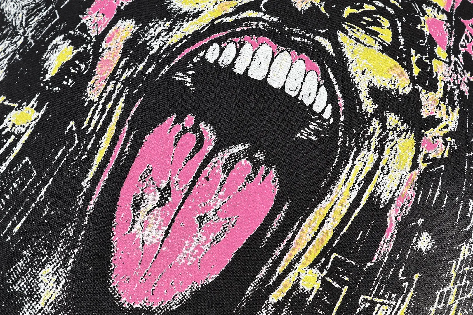 P124 Real-stock high-definition Hellstar Cross-border European and American style street brand pure cotton T-shirt Fabric (fabric): 32 pieces of 250g washed combed double yarn pure cotton Size (size): S-M- L- X L Color (colour): Washed black 👉