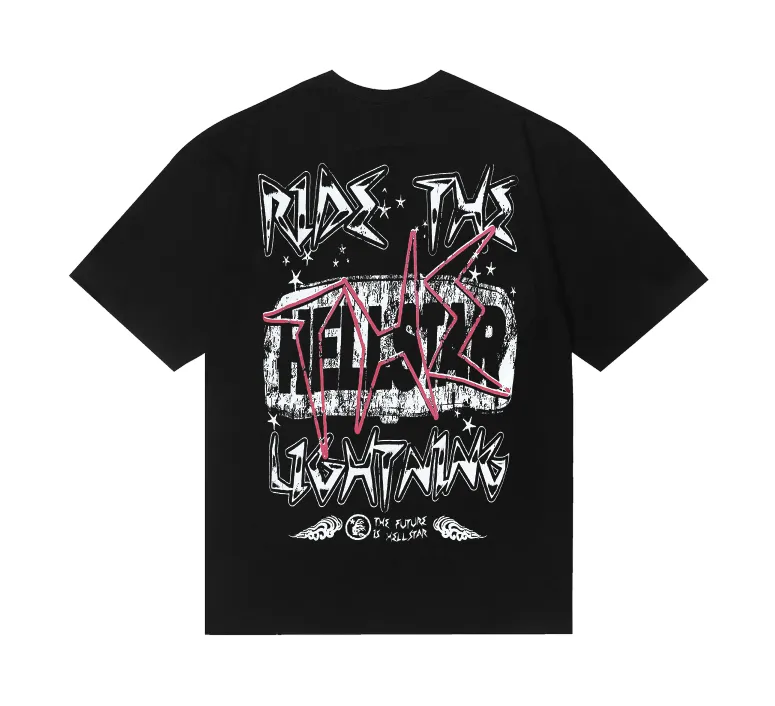 6715# P116 Hellstar American fashion high street pure cotton loose short-sleeved T-shirt Color: White Black Size: S M L XL