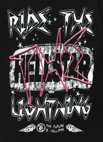 6715# P116 Hellstar American fashion high street pure cotton loose short-sleeved T-shirt Color: White Black Size: S M L XL