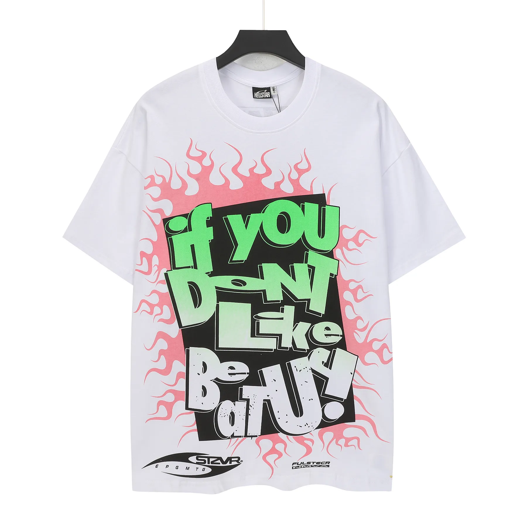 P108 Real-stock Hellstar Cross-border European and American style, street fashion brand pure cotton T-shirt Fabric (fabric): 32 pieces of 240g heavy combed double yarn pure cotton Size (size): S-M- L- X L Color (colour): white