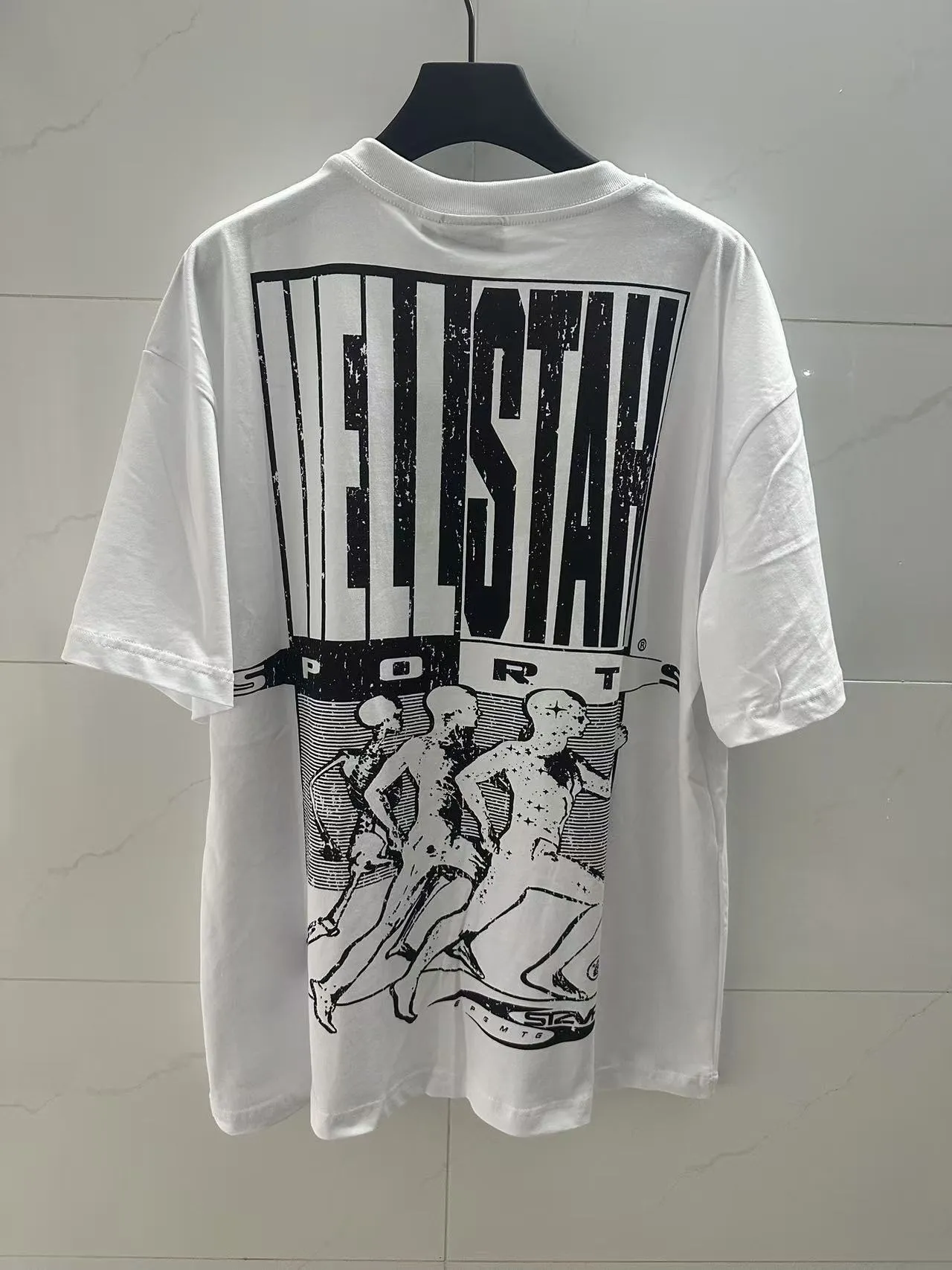 P108 Real-stock Hellstar Cross-border European and American style, street fashion brand pure cotton T-shirt Fabric (fabric): 32 pieces of 240g heavy combed double yarn pure cotton Size (size): S-M- L- X L Color (colour): white