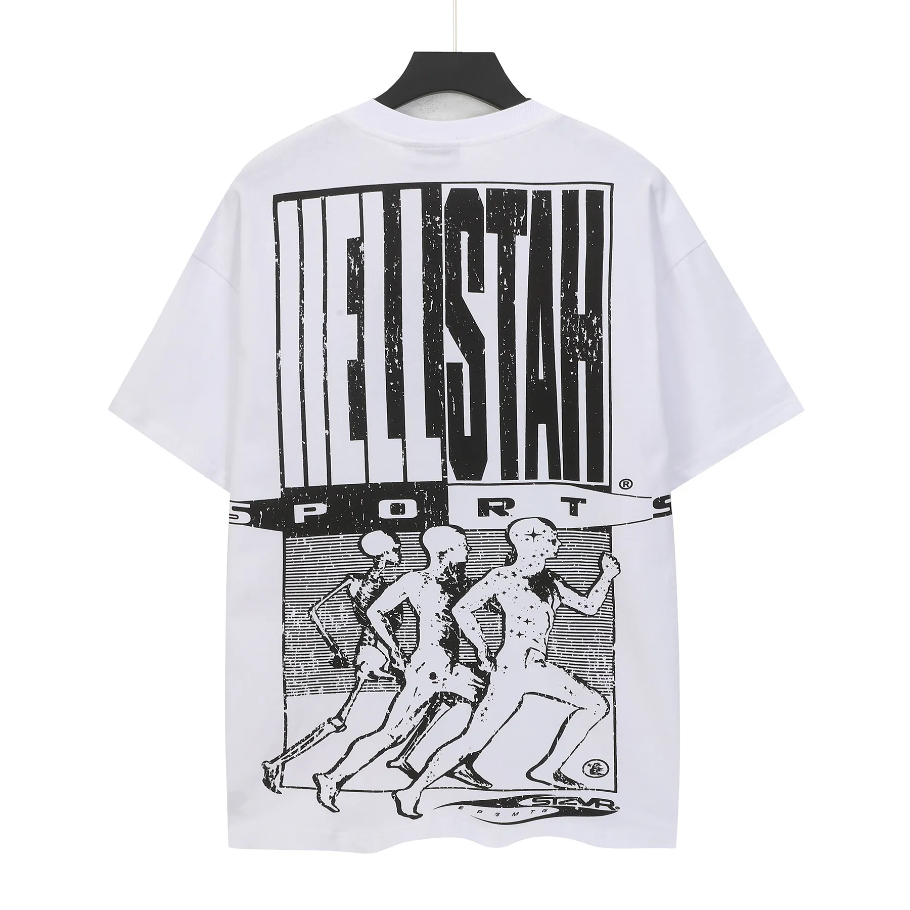 P108 Real-stock Hellstar Cross-border European and American style, street fashion brand pure cotton T-shirt Fabric (fabric): 32 pieces of 240g heavy combed double yarn pure cotton Size (size): S-M- L- X L Color (colour): white