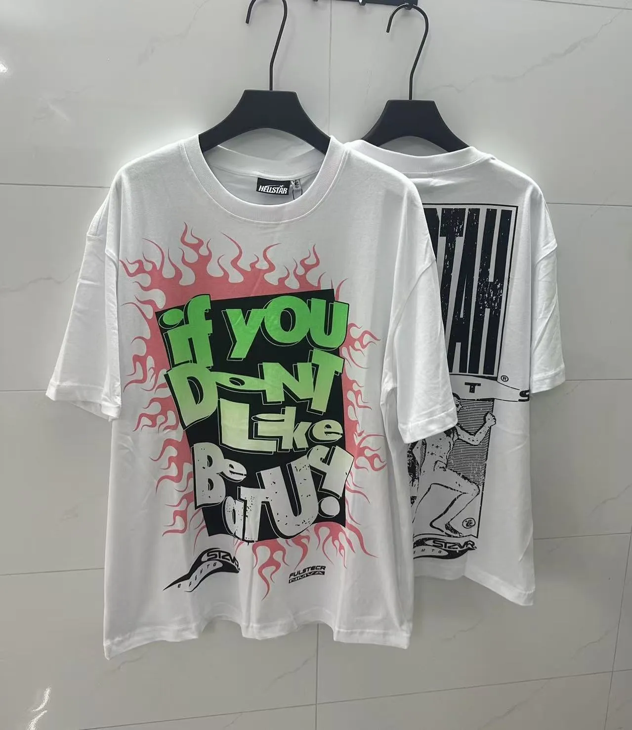 P108 Real-stock Hellstar Cross-border European and American style, street fashion brand pure cotton T-shirt Fabric (fabric): 32 pieces of 240g heavy combed double yarn pure cotton Size (size): S-M- L- X L Color (colour): white