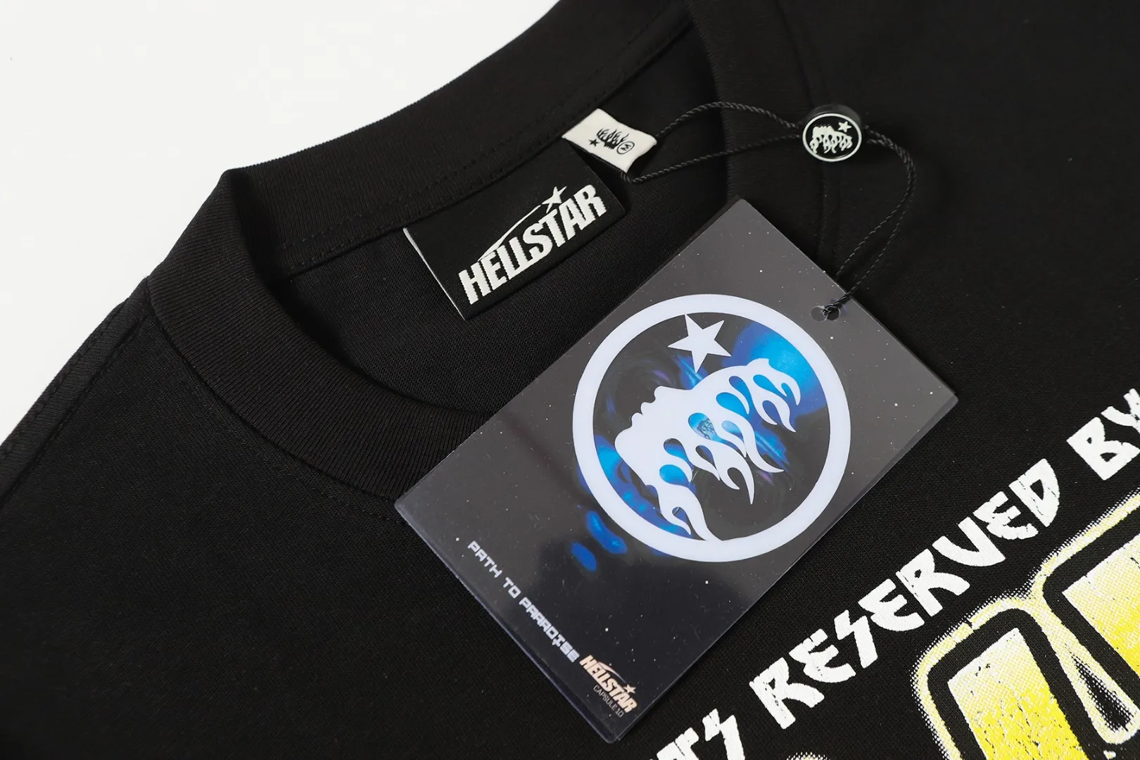 P140 Real stock Hellstar Cross-border European and American style/street brand pure cotton long-sleeved T-shirt Fabric (fabric): High-density 26-count 270-gram heavy combed double yarn pure cotton Size (size): S-M- L- X L Color (colour): Reactive black