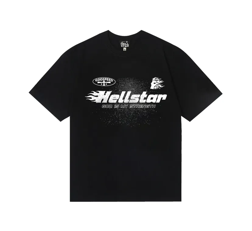 6770# P112 Hellstar American fashion high street pure cotton loose short-sleeved T-shirt Color: White Black Size: S M L XL