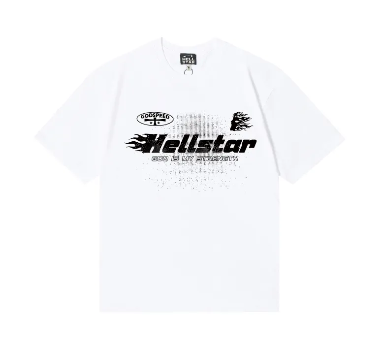 6770# P112 Hellstar American fashion high street pure cotton loose short-sleeved T-shirt Color: White Black Size: S M L XL