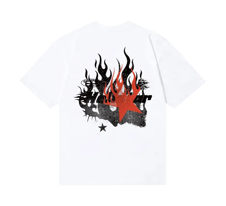 6770# P112 Hellstar American fashion high street pure cotton loose short-sleeved T-shirt Color: White Black Size: S M L XL