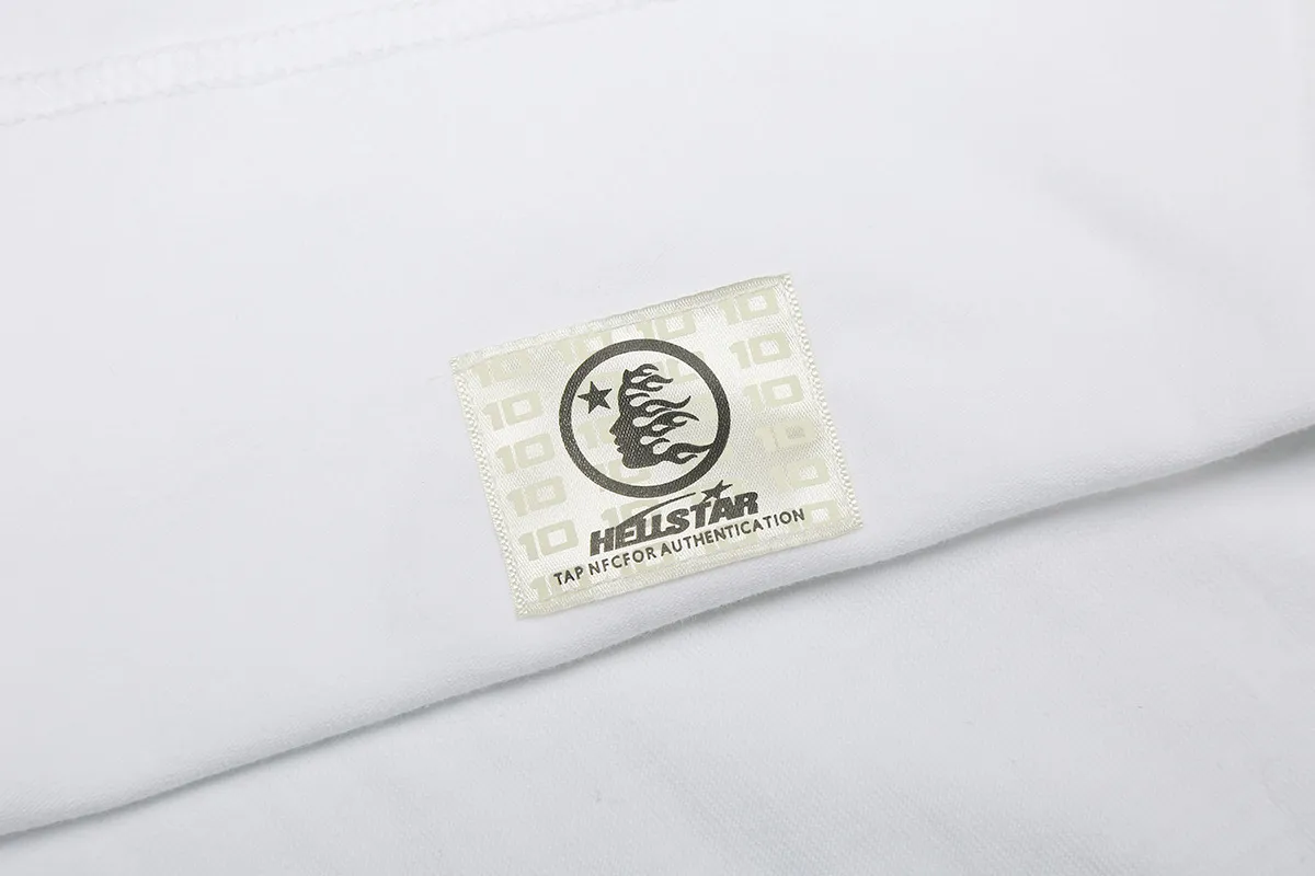 5518# P136 Hellstar Hellstar letter print lightning high street men and women hip-hop loose long-sleeved T-shirt Color: Black White Size: S M L XL