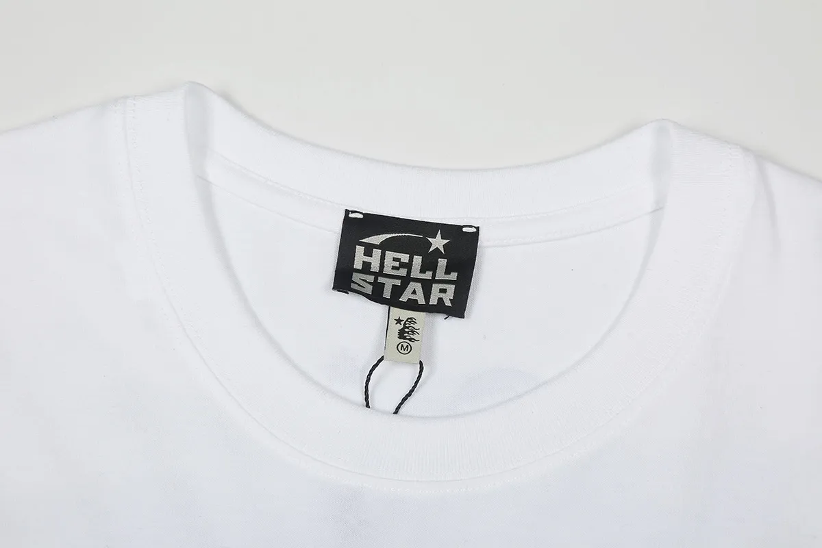 5518# P136 Hellstar Hellstar letter print lightning high street men and women hip-hop loose long-sleeved T-shirt Color: Black White Size: S M L XL